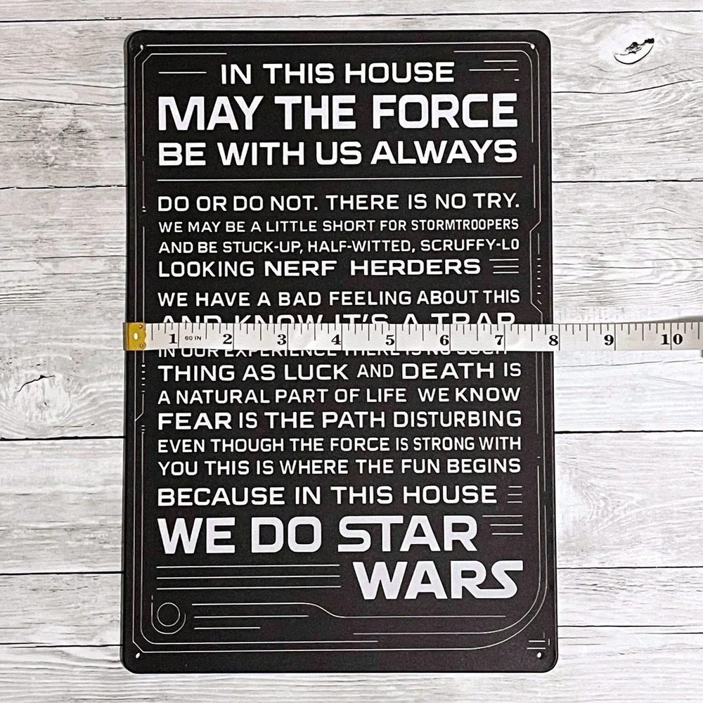 Star Wars House Rules Metal Sign May The Force Be With Us Always Tin Poster 8x12